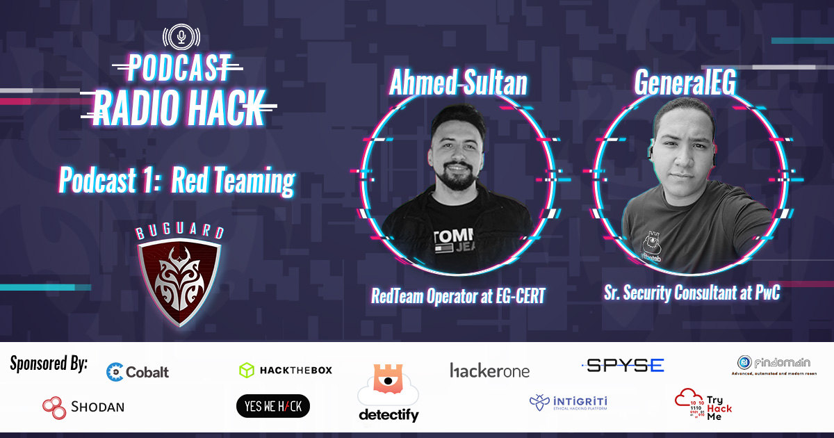 Heads up!
We're publishing our first ep of Radio Hack Podcast this Friday, our guest will be <a href="/0x4148/">Ahmed Sultan 🇪🇬🇵🇸</a> !

I would love to thank all the sponsors for helping me to make this Podcast!

More Info:
bit.ly/2T9kM63

#GeneralEG
#RadioHack