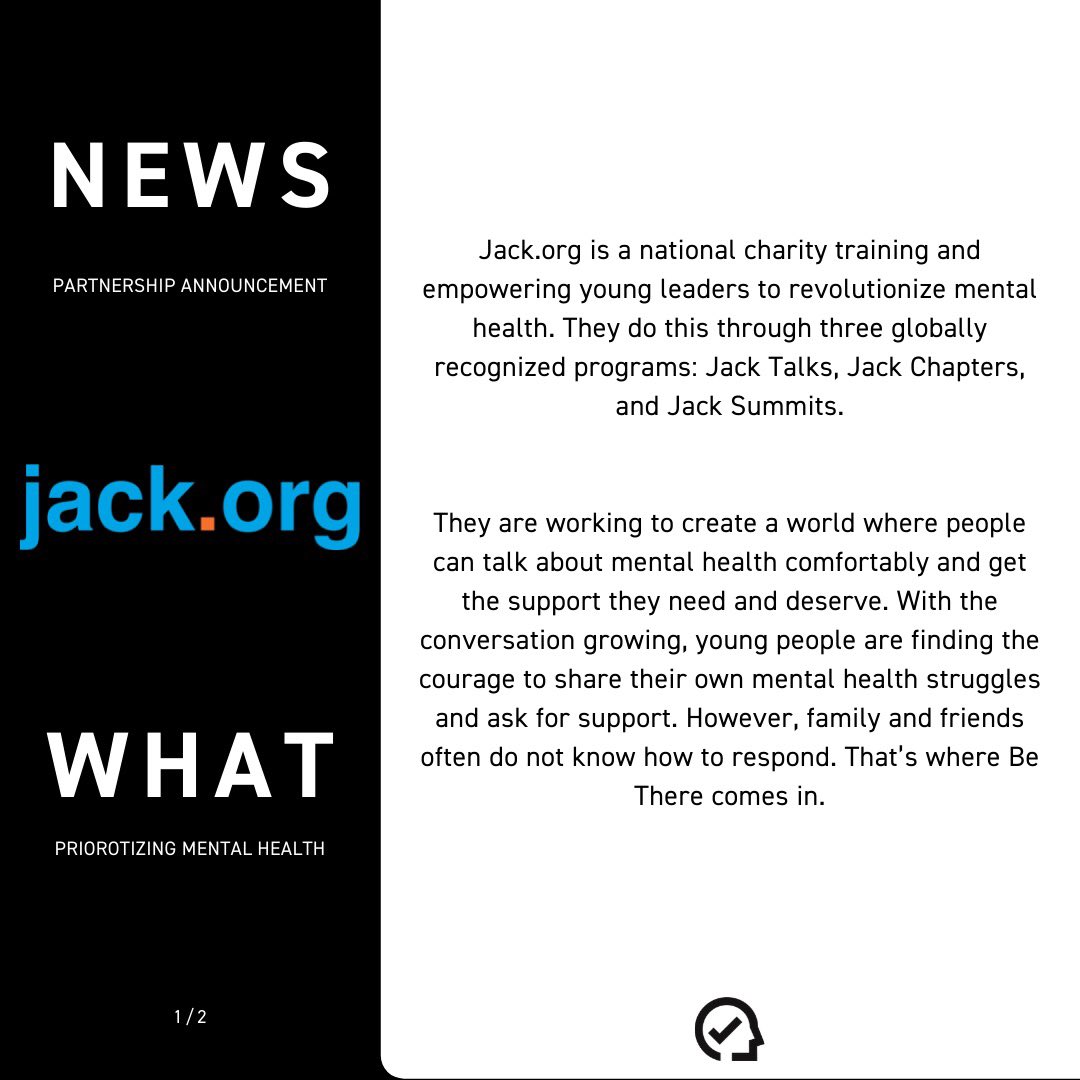 HEADCHECKHealth's tweet photo. HeadCheck Health has partnered with @jackdotorg to spread the word about their educational resource Be There.
Full Article: https://t.co/aFd0lw21Gq
#mentalhealth #bethere #mentalhealthmatters #youthmentalhealth #wellness #mentalhealthstories #support #jackdotorg https://t.co/yy520VbilA