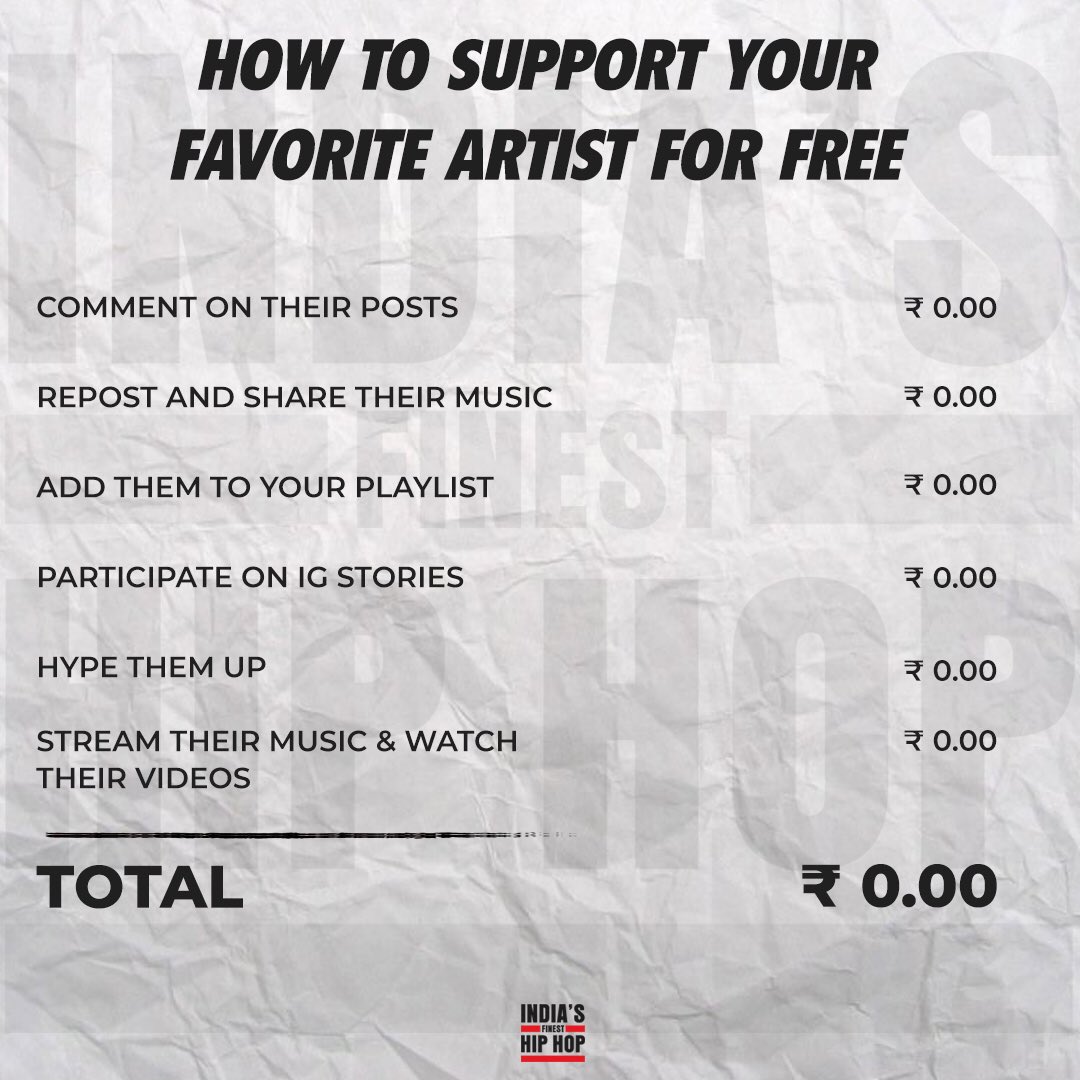 While you 'hype them up' by doing all the above, make sure you do them this essential favour, tell them when their work is not up to their standard. A friend who gives constructive advice is definitely one big asset to an artist. 

What do you think about it? #IndiasFinestHipHop