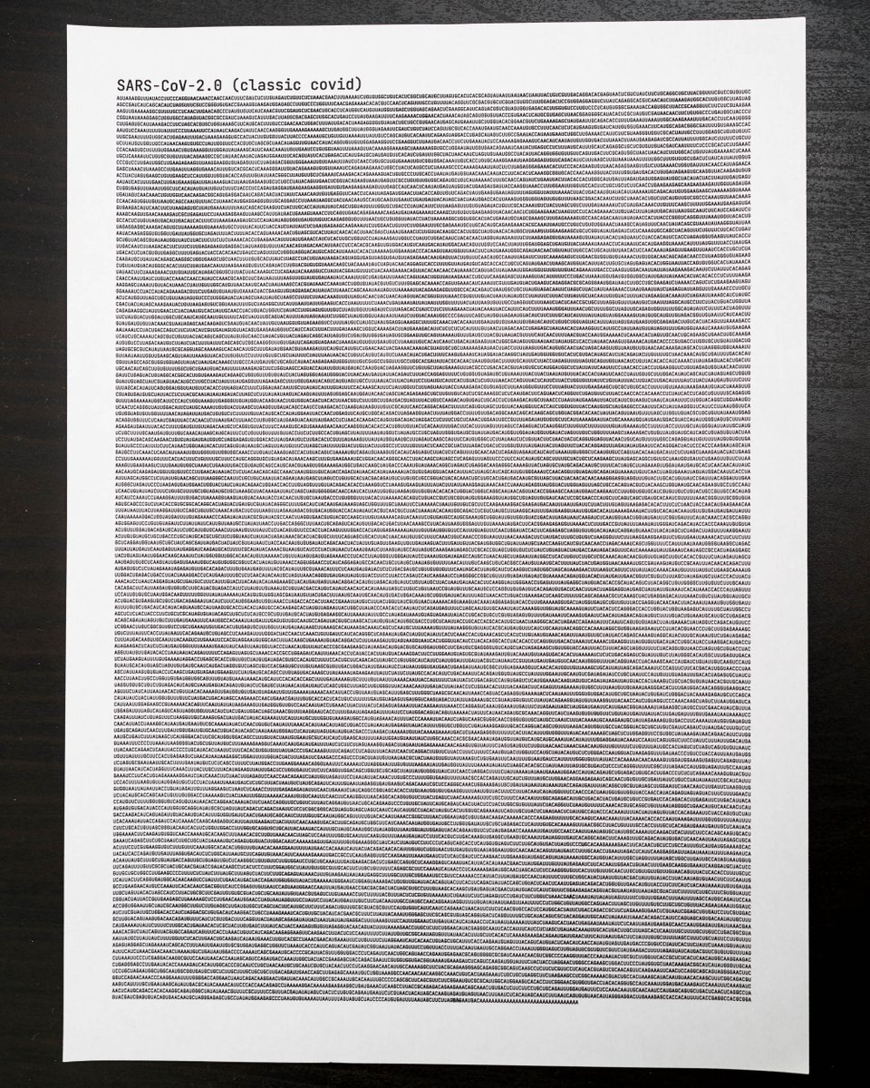 You can fit the whole #coronavirus genetic code on a single side of a single sheet of A4 paper.