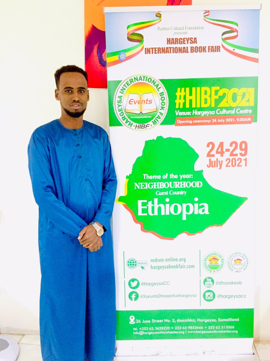 In the last week of July (24-29), we will have a hargeisa international book fair 2021, #HIBF2021 @hibf 
Guest country: #Ethiopia 
theme of the year: #neighborhood 
Venue: @HargeysaCC 

📍26 June street no, 2, shacabka, hargeisa, Somaliland