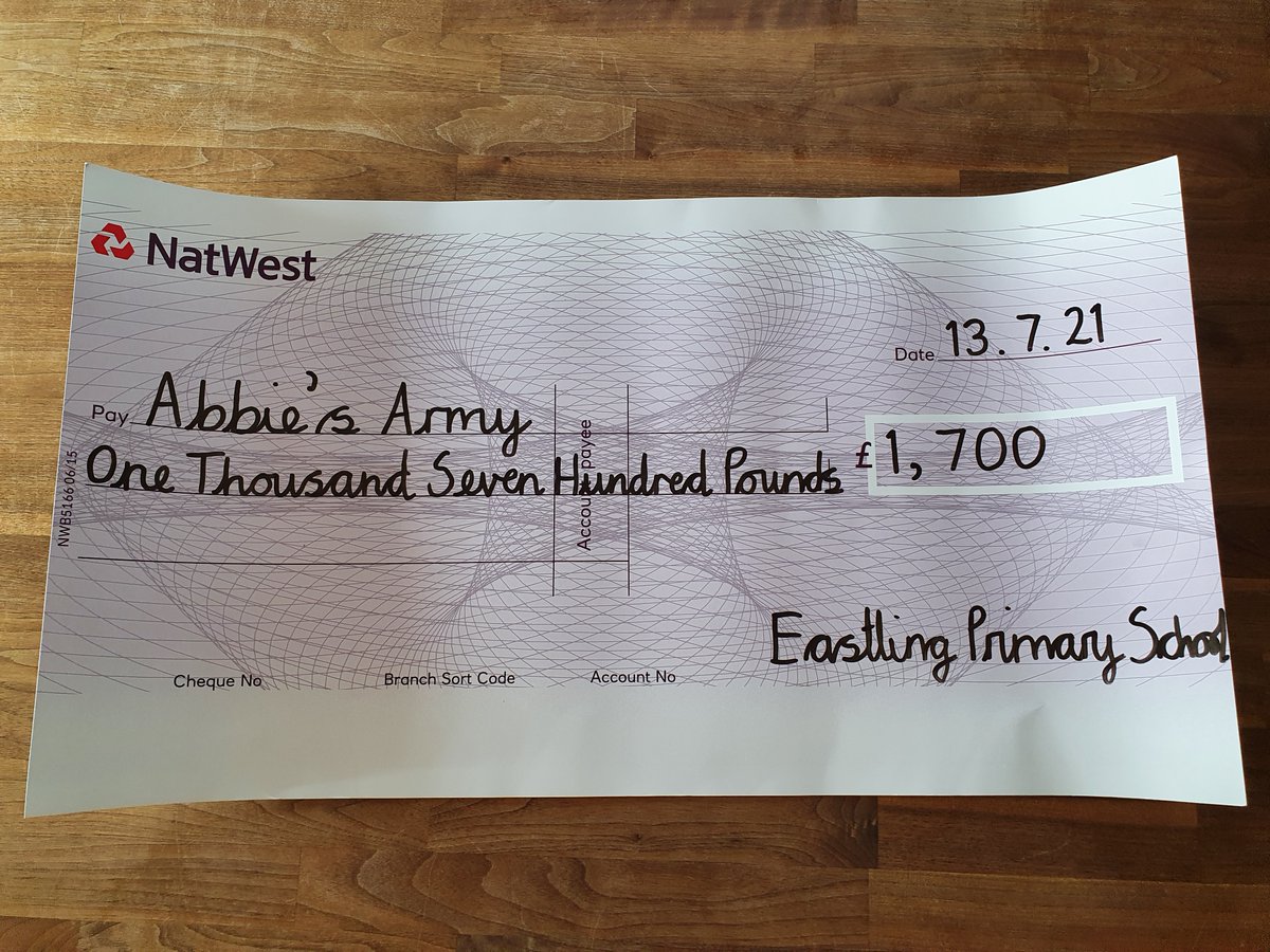 AbbiesArmy's tweet photo. THANK YOU to teachers &amp; pupils of @EastlingSchool for the warm welcome today with @rward85. My first charity 'in person' meet since last March! We were presented with a wonderful donation the most the school has EVER raised going to #DIPG research 💗 AMAZING! https://t.co/bFPGK79rBK
