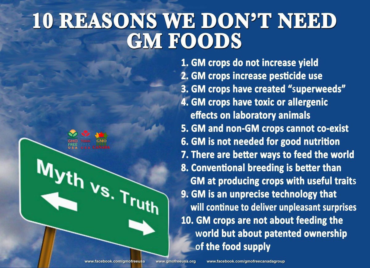 Consolidated ownership of the seed and food market by a few large companies .... "is a recipe for loss of food sovereignty and security. It is the opposite of feeding the world – the line we are constantly fed to justify the introduction of GM crops."
facebook.com/GMOFreeUSA/pho…