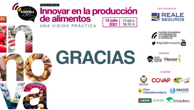 Henar_Comunica's tweet photo. #AgCaféInnovación 👏 Gracias a todos los que la habéis hecho posible, en especial a @Reale_Seguros, a los colaboradores @iagronomos, @Covap, @Food4LifeSPAIN, @forointeralimen, #IMASDE, @UEMC y @UnicajaBanco; y a todos los que habéis seguido la tertulia con gran atención 🗯️ https://t.co/0xuxrGRv3I