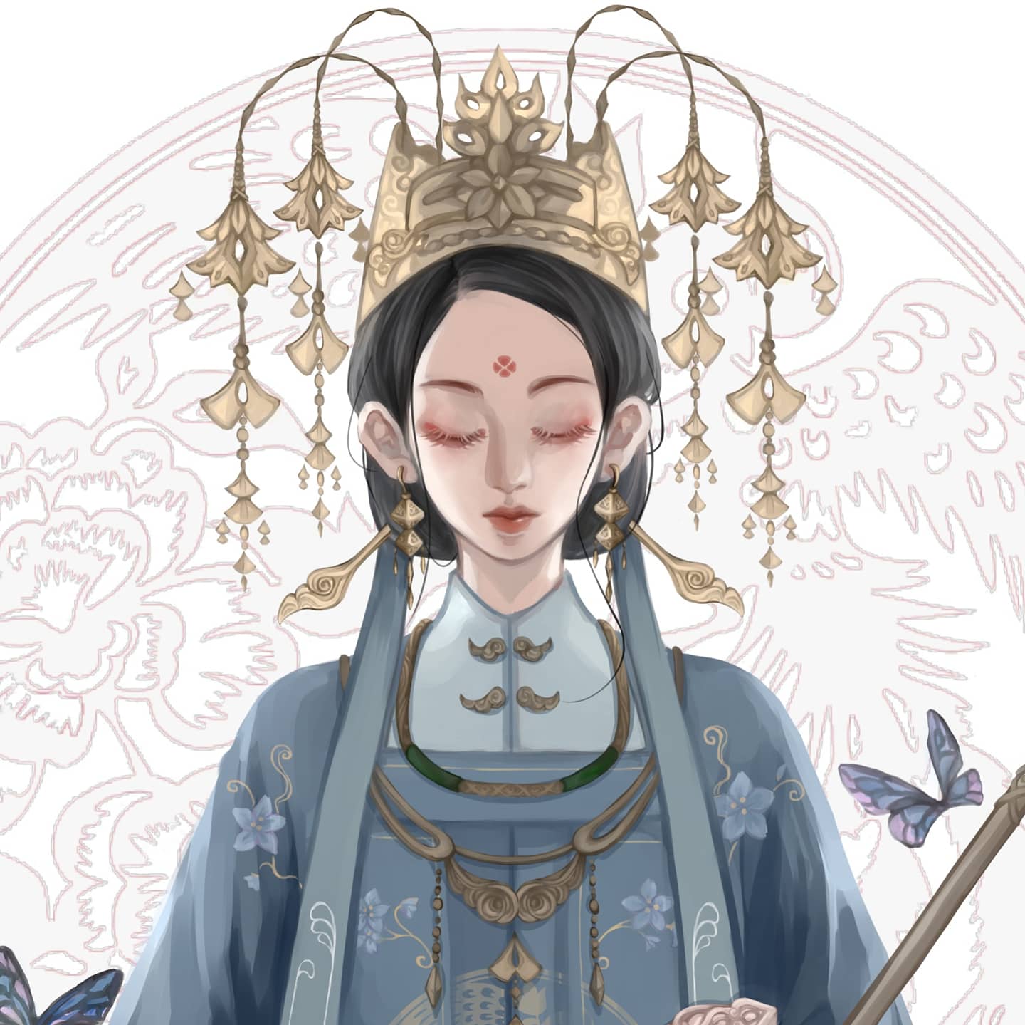 Satsuki Art Illustrator 中国の着物 Draw 畫畫 デジタルイラスト Art 繪圖 美術 イラスト Painting 漢服 着物 アート 美人画 T Co Keqwejnhwm Twitter