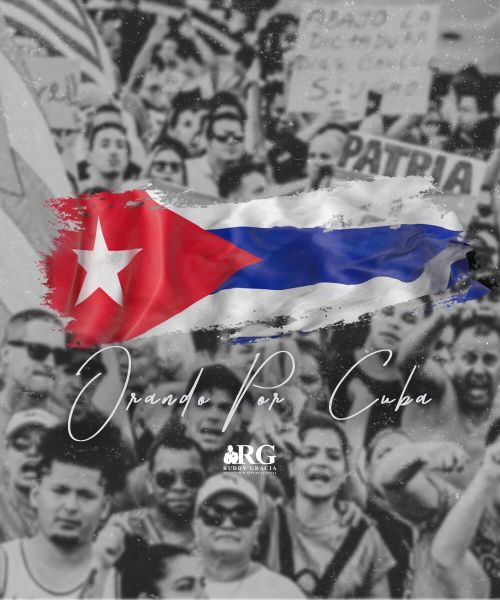 RudyGracia's tweet photo. Clamando,creyendo y esperando una intervención divina en el pueblo Cubano sediento de una justicia tan merecida y por la cual nos unimos a ellos en solidaridad y oración ante nuestro Poderoso Dios… https://t.co/JQpXXHXpP4