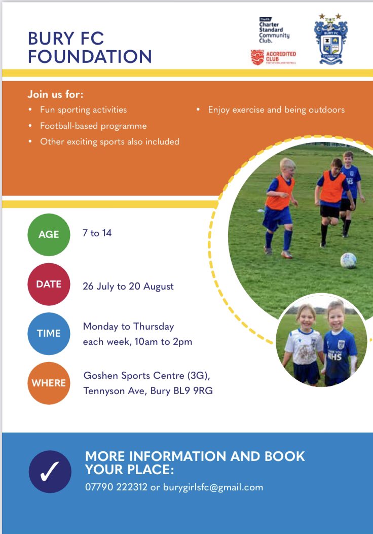 BuryFCFoundatn's tweet image. Thank you to the inspirational @MarcusRashford for all his hard work helping children across the whole of England

If your child is 7-14 years old &amp;amp; receives free school meals, you can sign them up for the Holiday Activies &amp;amp; Food programme now at bury.gov.uk/holiday-activi…