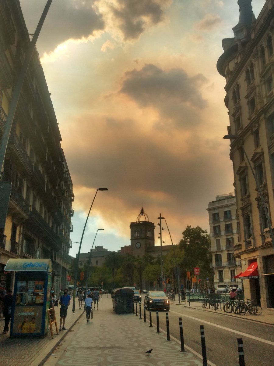 Cohors_Vigilum's tweet photo. La fumarada de l'incendi de Castellví des de Plaça Universitat de Barcelona.
#IFCastellviDeRosanes https://t.co/cnXA05KhT3