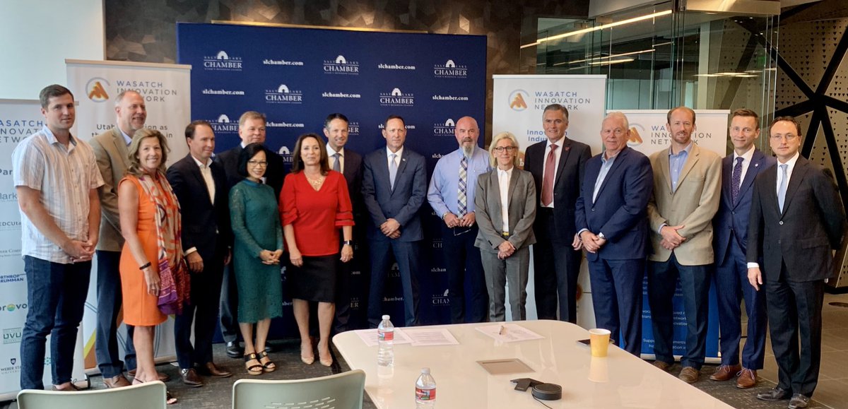 saltlakechamber's tweet photo. “Today represents the beginning of the #WasatchInnovationNetwork and we know the effort will take inspiration, institutional support, investment, and the right intentions.
 
We value the input, guidance and support of all the partners for this endeavor.” https://t.co/d4tnEkvIQS