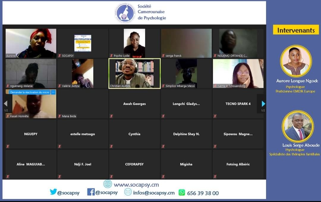 CameroonianPsy1's tweet photo. Webinar on the occasion of World Population Day by Cameroonian Psychological Society

Congratulations to speakers and participants who unpacked mental health aspects of infertility in Africa!

Stay tune to next learning series with our experts https://t.co/zPubhQjNoA