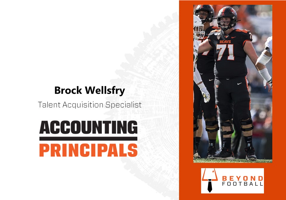 KickingBeav13's tweet photo. 🚨🚨Announcement🚨🚨 @BeaverFootball player Brock Wellsfry accepted a position with @acctprincipals as a Talent Acquisition Specialist. There are doors of opportunity everywhere, we just have to go looking to open a few. #GoBeavs #OSUBF https://t.co/amXNdyZNAM