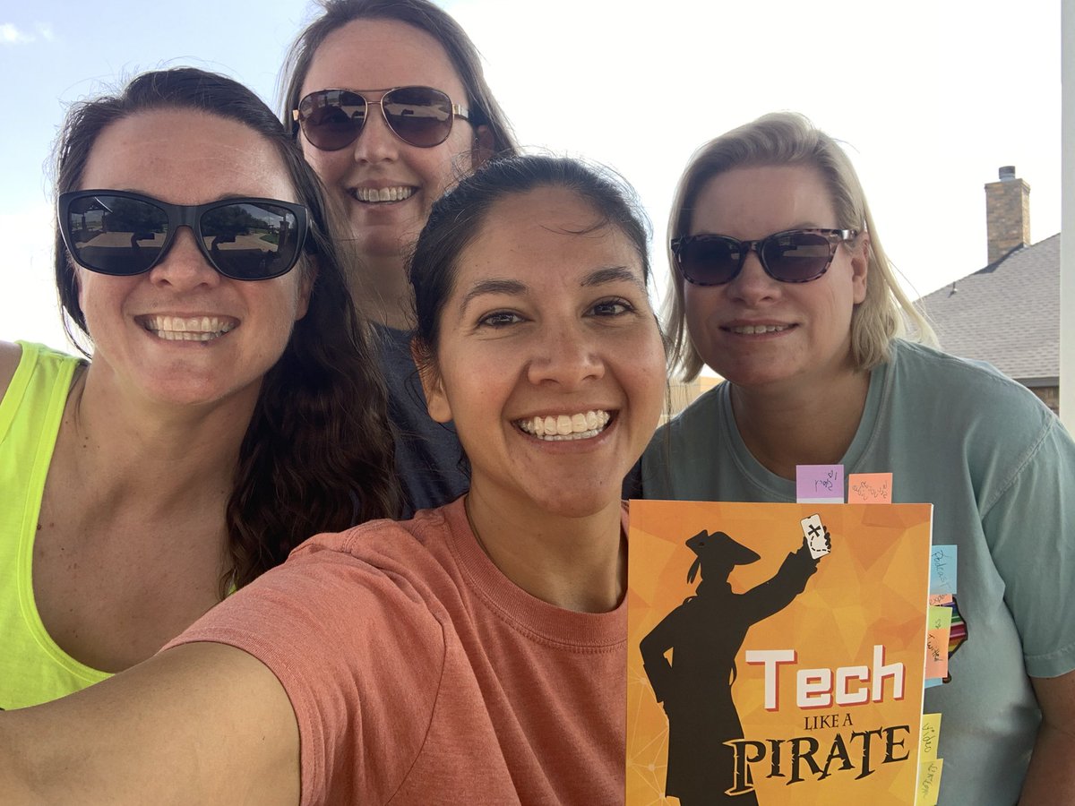 CisnerosIda's tweet photo. That’s a wrap! Summer PD book club—Tech Like a Pirate #techlikeapirate #ditchbook #TeacherPD #teacherlife w/ @ChachiSed https://t.co/fDo3gPX8C6