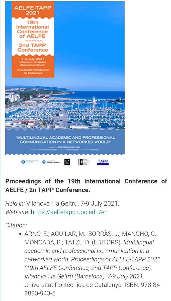 Elisabet Arnó (@arnoelisabet) on Twitter photo Have a look at our #AelfeTAPP2021 proceedings, #openaccess, #OpenScience on #UPCommons. Thank you, <a href="/BibUPCVILANOVA/">Biblioteca UPC VILANOVA</a> upcommons.upc.edu/handle/2117/34… Have a look at our #AelfeTAPP2021 proceedings, #openaccess, #OpenScience on #UPCommons. Thank you, <a href="/BibUPCVILANOVA/">Biblioteca UPC VILANOVA</a> upcommons.upc.edu/handle/2117/34…