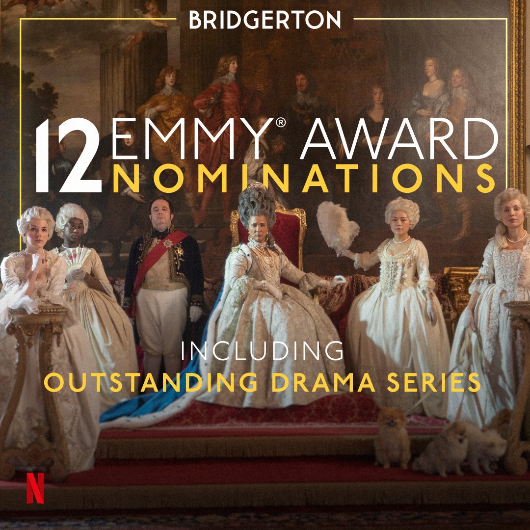 The Ton is abuzz! 

Bridgerton earned 12 Emmy nominations including Outstanding Drama Series, Outstanding Lead Actor (<a href="/regejean/">Regé-Jean Page</a>), Outstanding Voice-Over Performance, and Outstanding Casting for a Drama Series!