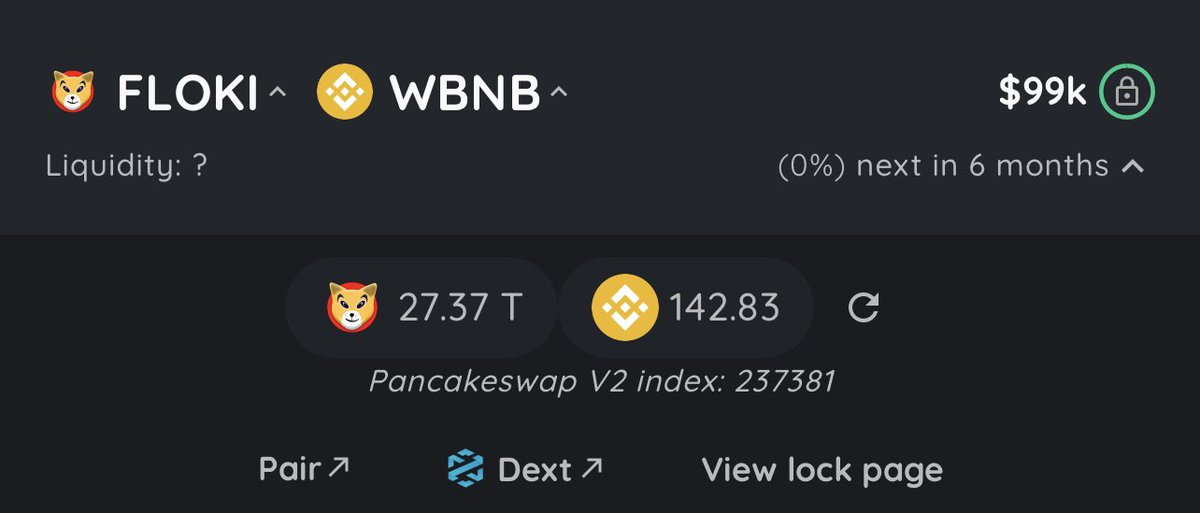 Dear Community,

FLOKI INU Liquidity is Locked 🔒 on Unicrypt.Network 

Link - app.unicrypt.network/amm/pancake-v2…

Stay tuned for instant update