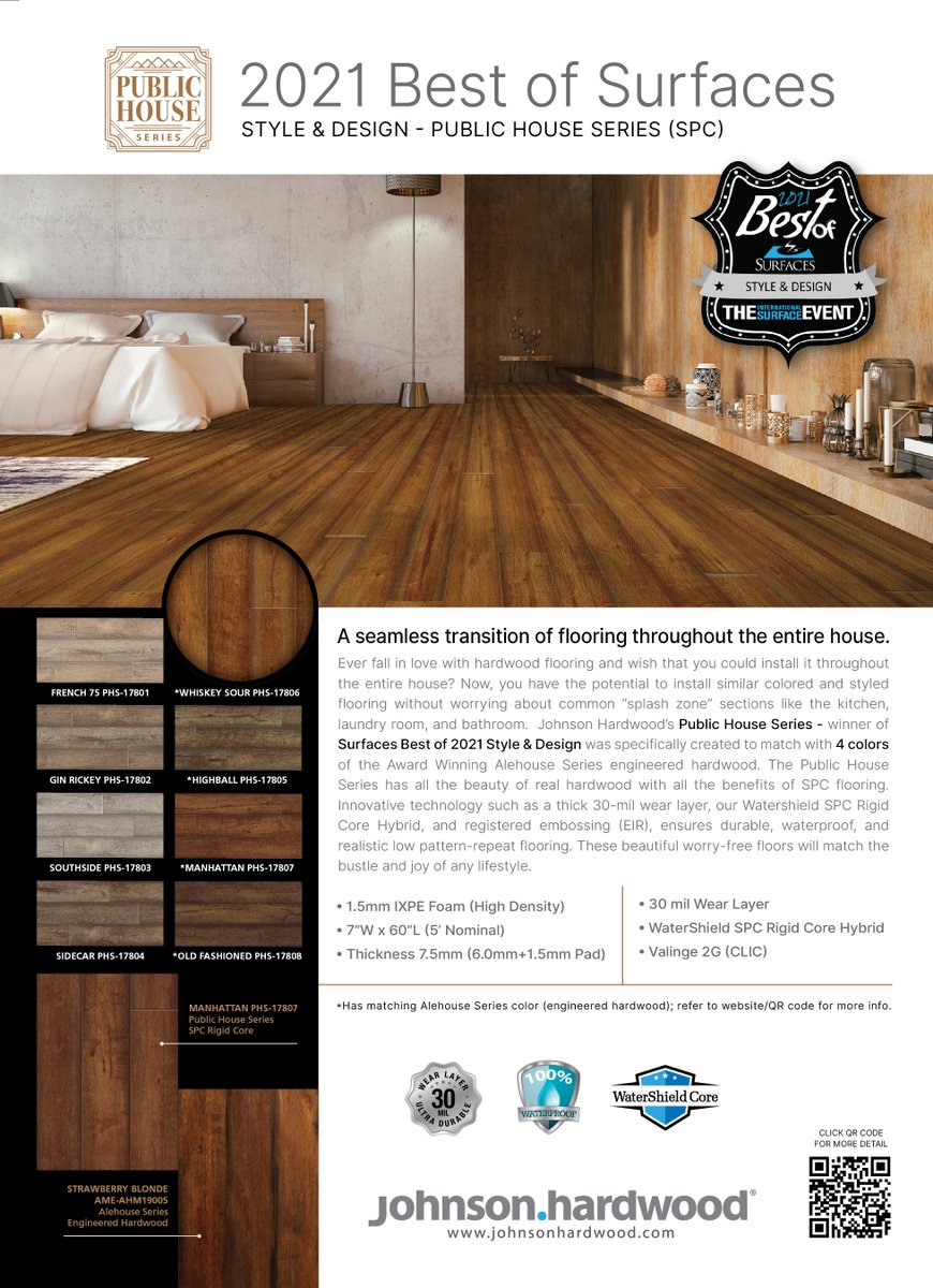 johnsonhardwood's tweet image. Just in case you missed out recent ad in Floor Covering News . Our Public House Series took home the Best of Surfaces - Style &amp;amp; Design award! The International Surface Event

johnsonhardwood.com/series/public-…

#theinternationalsurfaceevent #TISE2021 #TISE #bestofsurfaces #bestofsurfaces