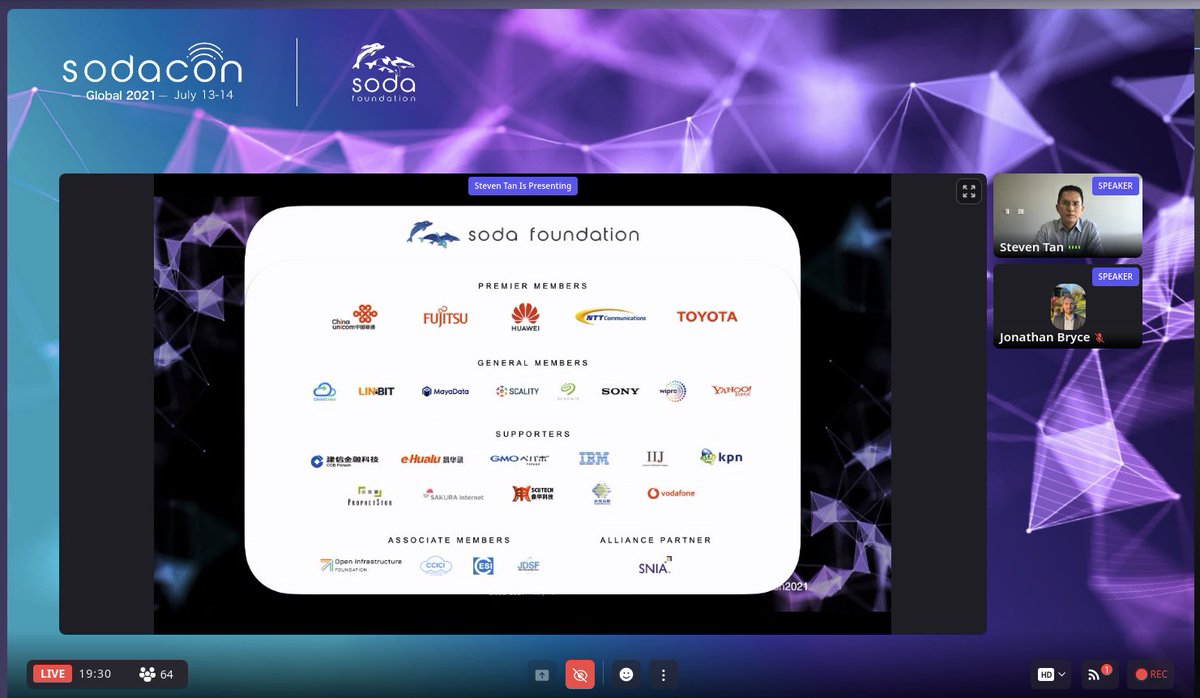 sodafoundation's tweet image. The opening keynote for #SODACON2021 Data and Storage Matters delivered by @stevenphtan @jbryce and @breakawaybilly .
#opendataautonomy #OpenDataFramework #CloudNative #OpenSource #OpenStandard #OpenEcosystem #OpenCollaboration