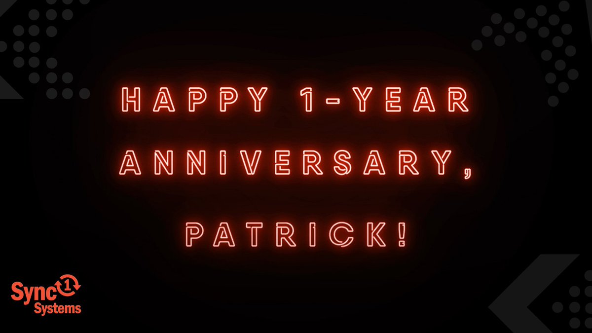 Sync1Systems's tweet photo. 1-year is HUGE! 🙌 Help us celebrate Patrick on 1-year here at #Sync1! You are a ⭐ , and we know you'll continue to shine bright!

#1Lending #MemberExperience #CreditUnions https://t.co/dVMbB56sRB