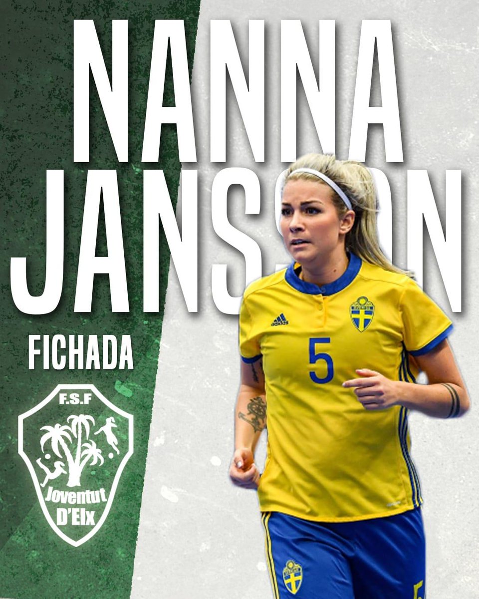 🌟 FICHAJE 🌟

NANNA JANSSON se convierte en el tercer fichaje del <a href="/Joventutdelx/">Joventut d'Elx FS💚⚽️</a>

⏩ IFK Goteborg 
🇸🇪🗺 Internacional con Suecia

Experiencia y profesionalidad en el Pabellón Esperanza Lag para la próxima temporada en Primera División. 

𝐕ä𝐥𝐤𝐨𝐦𝐦𝐞𝐧 𝐍𝐚𝐧𝐧𝐚!
