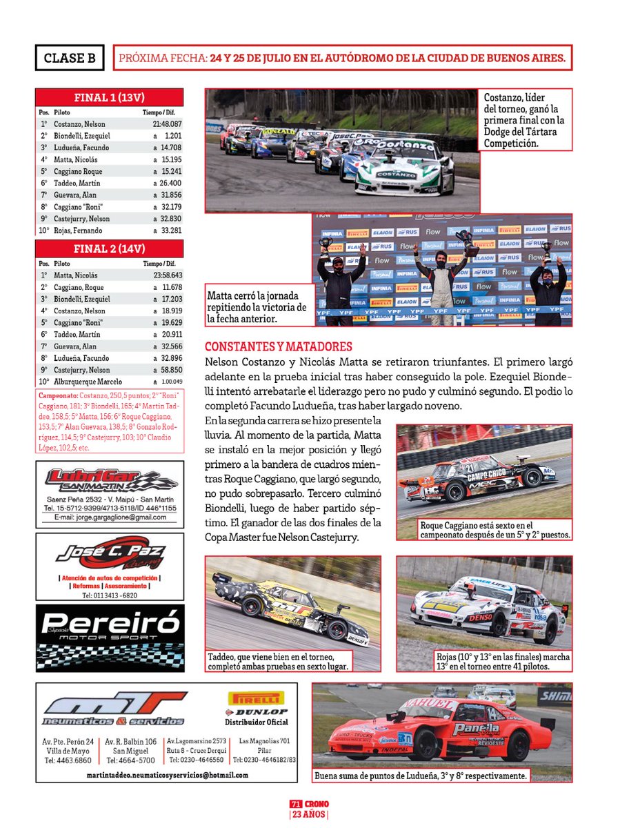 Procar_4000's tweet photo. 📰 Ya esta disponible una nueva edicion de @revistacrono digital con todo lo sucedido en la 6ta fecha del año.
Ya tenes la tuya⁉️
•
•
#Procar2000 #Procar4000 #ClaseA #ClaseB #Fecha6 #AutodromoBuenosAires #Circuito8 #Circuito7 https://t.co/3o7gHUYP5y