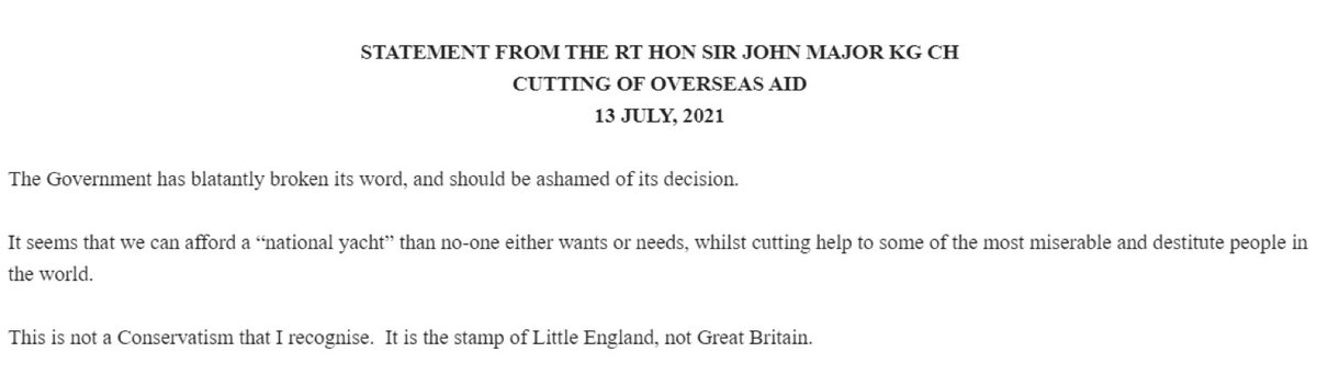 💥👀 

John Major isn’t mincing his words. 🔥💣 
#aidcuts #OverseasAid #toryshame