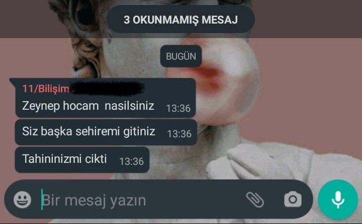 hayır canım pekmezim çıktı