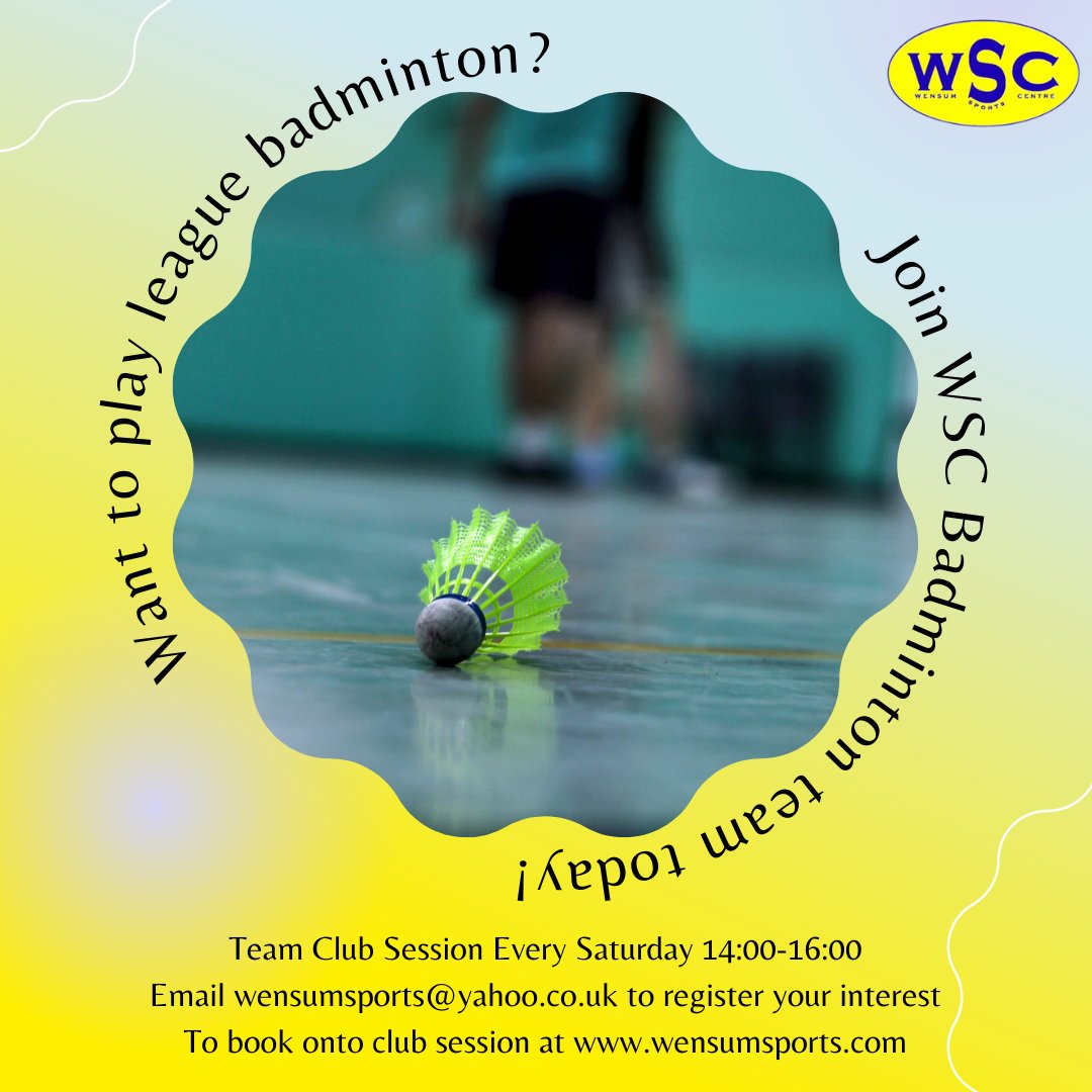 Want to play league badminton for WSC? Register your interest at wensumsports@yahoo.co.uk

#leaguebadminton #norfolkbadminton #norfolkleague #norwichbadminton #wscbadminton
