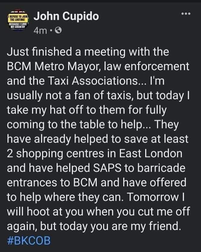 dagmawit_abebe's tweet photo. The taxi industry in the EC has said no ways to the looters. They protected the malls and our little surbus today. This lights up my hope in my city again.
#ECUNITEπ https://t.co/l799t7VHHB