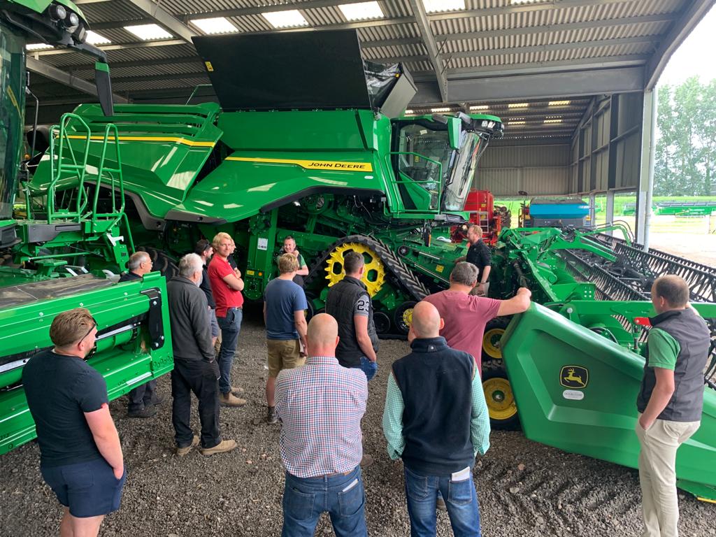 DoubledayGroup's tweet photo. Today we've been preparing our New John Deere X9 Combine customers for Harvest 2021! With five New X9-1100's sold to our customers across West Norfolk &amp; Cambs, it was time for Combine operator training, not forgetting a break for a tasty ploughman's lunch 🍽️ 🧺 #X9 #HarvestStars https://t.co/KRIrlwDnQw