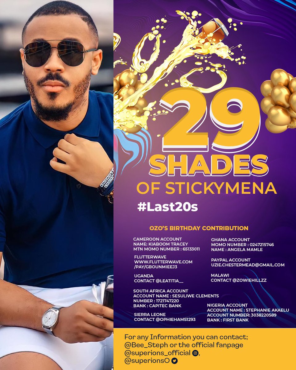 kk78439635's tweet photo. All lovers of Ozo🔊

21 days to Ozo's Birthday💃🏾💃🏾

We need everyone's help🙏#Last20s 

Send in more money to reach our 100%target

We can do this guys 

Dm @SuperionsO 

Or Send to the account numbers below

#bbnaija #BBNaijaReunion https://t.co/oLkOp38xlp
