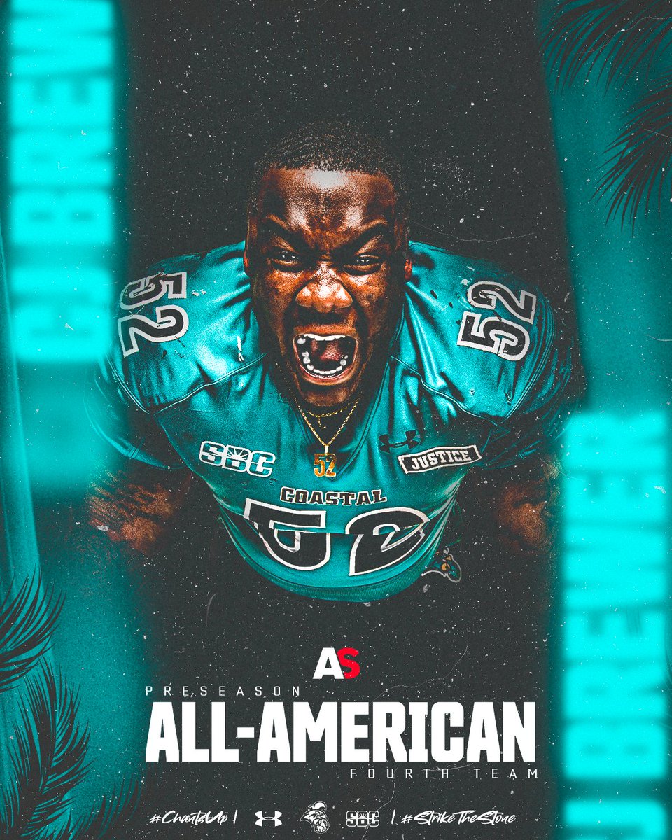 CoastalFootball's tweet photo. 😤 @AthlonSports Preseason All-American 😤

We see you 5⃣2⃣ @cjb52_ 

#STRIKETHESTONE | #BEL1EVE | #TEALNATION https://t.co/o9s1SPvF8c