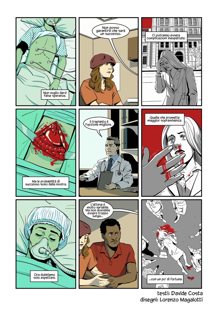 Hi! It's #PortfolioDay! I'm a writer for hire, here are some one-pager made with some of the most talented Italian artists I know <a href="/nerilefou/">nerilefou</a> <a href="/EleGreenApple/">Eleonora Antonioni</a> @Fede_Franz <a href="/AlexSant88/">Alessandro Santoro</a> <a href="/MaestroAnanasso/">Lorenzo Magalotti</a> and Maria Letizia Mirabella, best letterer in the business.