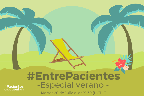 El próximo martes 20 de julio tienes una cita con #Entrepacientes de <a href="/pacienteqcuenta/">Pacientes que cuentan</a>, para hablar de las vacaciones. Donde hablaremos de como compaginar el dolor, discapacidad, enfermedad... con las vacaciones, lugares accesibles y la necesidad de desconectar aunque no viajemos.