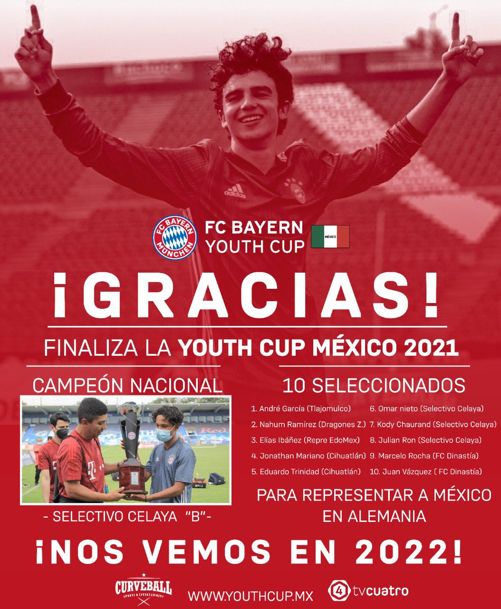 Aquí los muy afortunados ganadores de la @youthcupmexico que estarán representando a nuestro país en Alemania. Un exitazo la edición de este año… y lo que viene para 2022 con el certamen juvenil del @FCBayernES en México.