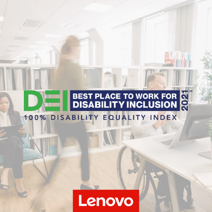 KatelynClontz's tweet photo. Innovation starts with inclusion. Lenovo is proud to be a top scorer in the #DEI and to be named a Best Place to Work for Disability Inclusion by @DisabilityIn and @AAPD. #WeAreLenovo https://t.co/kdAogFOA9F https://t.co/uavJIm0iCa