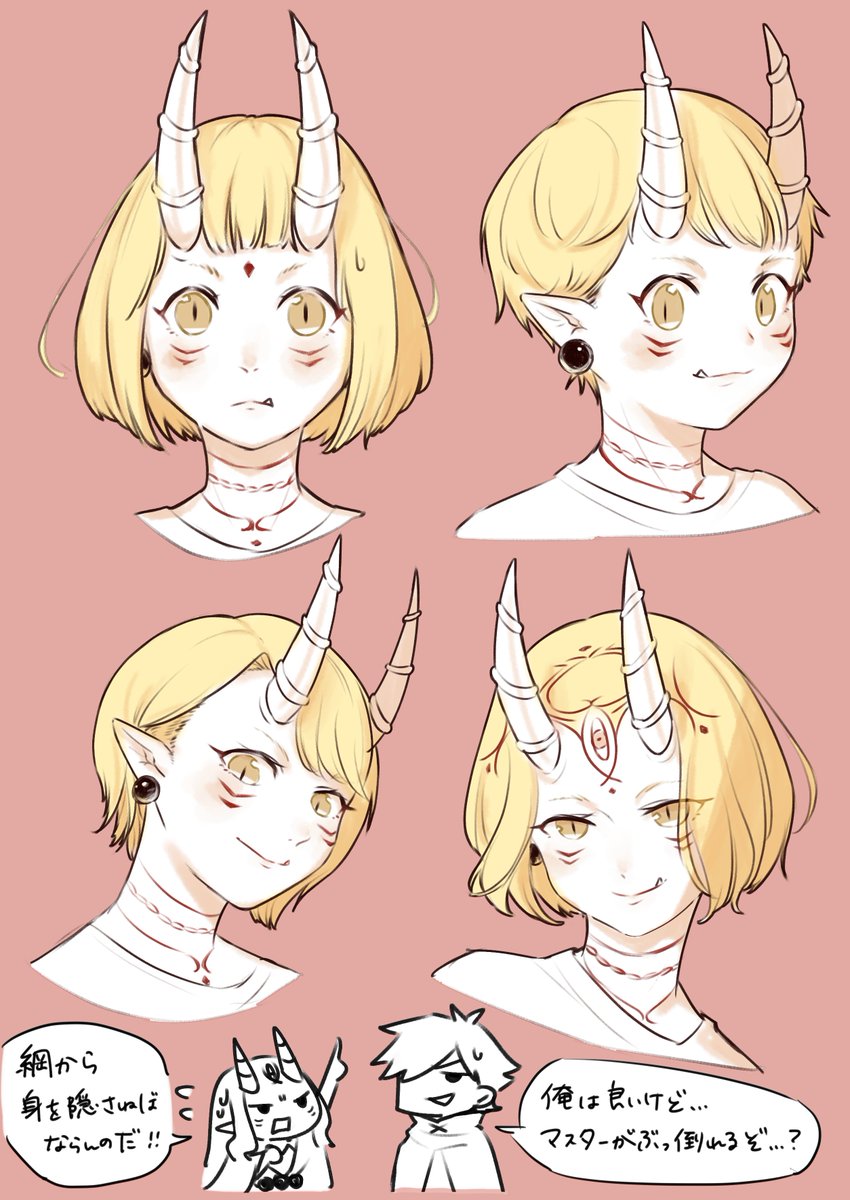 昨日のくろっきのアウトプット 髪の毛おしゃれに描けたいっすね 前髪下ろすと額の ちまきちのイラスト