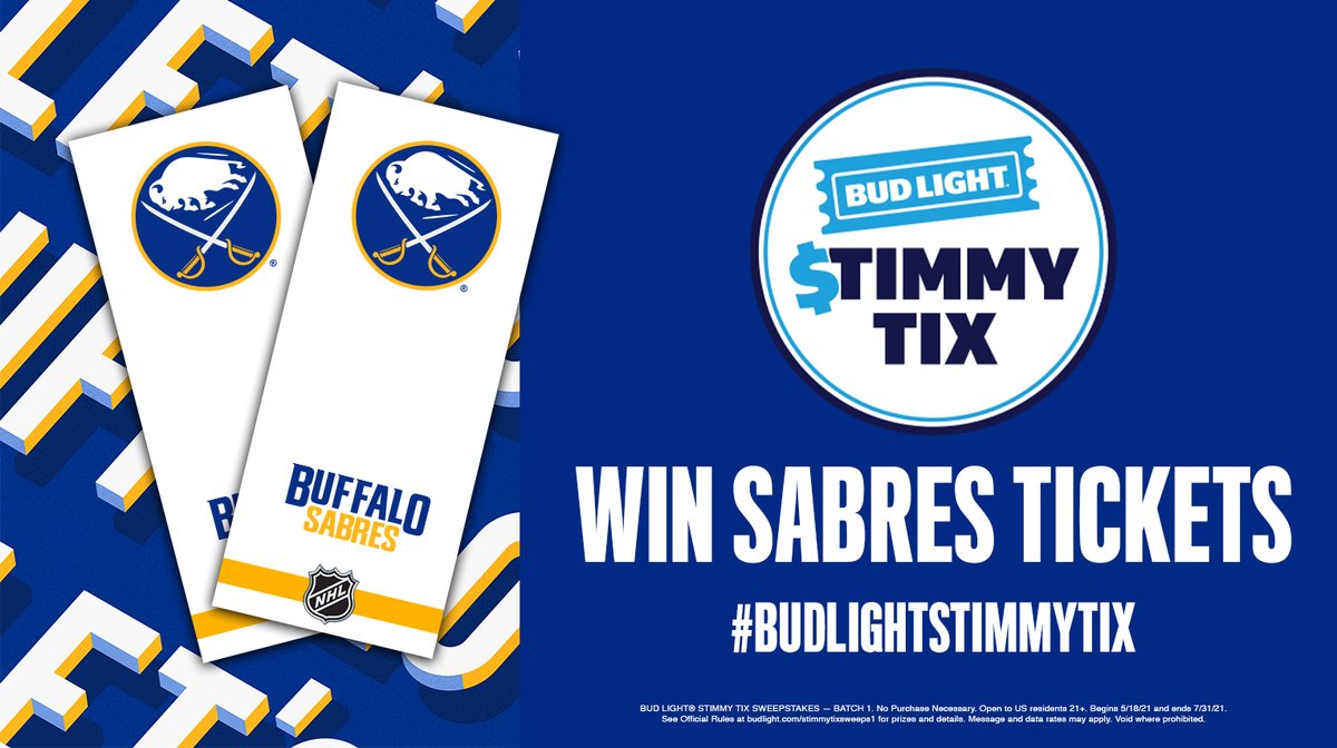 BuffaloSabres's tweet image. Retweet for a chance to win Sabres tickets! 🎟

#BudLightStimmyTix | #Sweepstakes

Rules: bufsabres.co/3hoqoBA