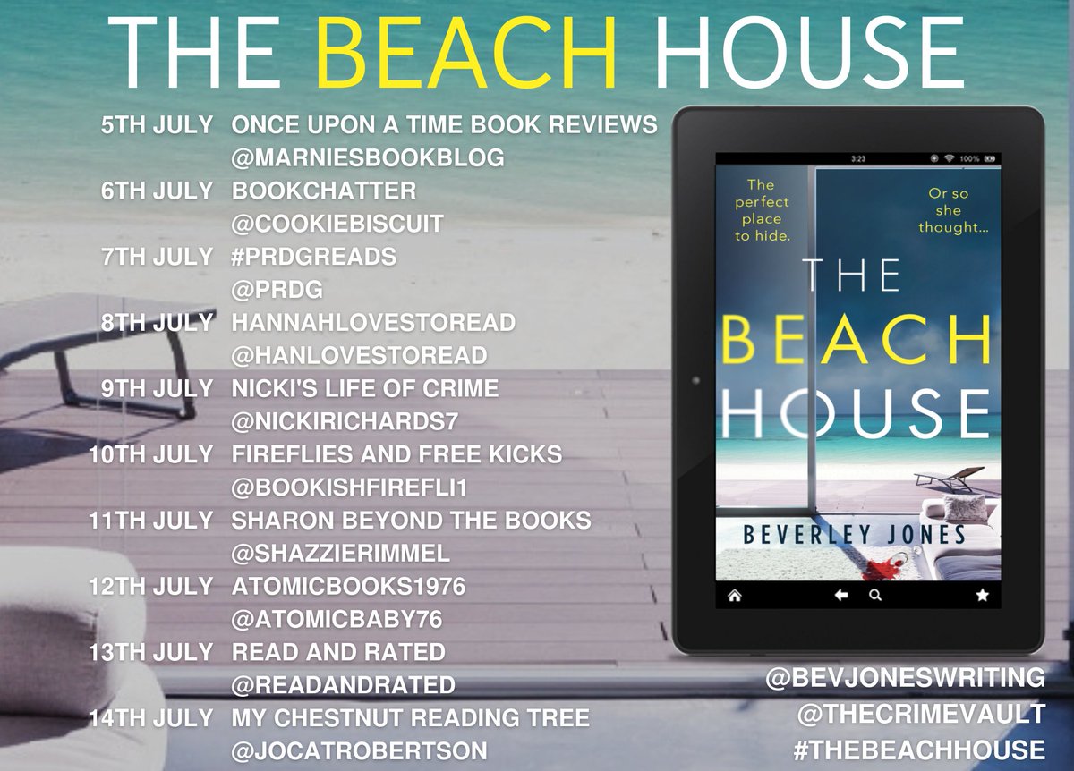 damppebbles's tweet photo. It's the final day of #TheBeachHouse blog tour tomorrow and our last stop is with @jocatrobertson. Whatever your plans for Wednesday are, make sure you don't miss it! @bevjoneswriting @TheCrimeVault @LittleBrownUK @DamppebblesBTs #damppebblesblogtours #summerreading #WhatToRead https://t.co/YPqaBFQziZ