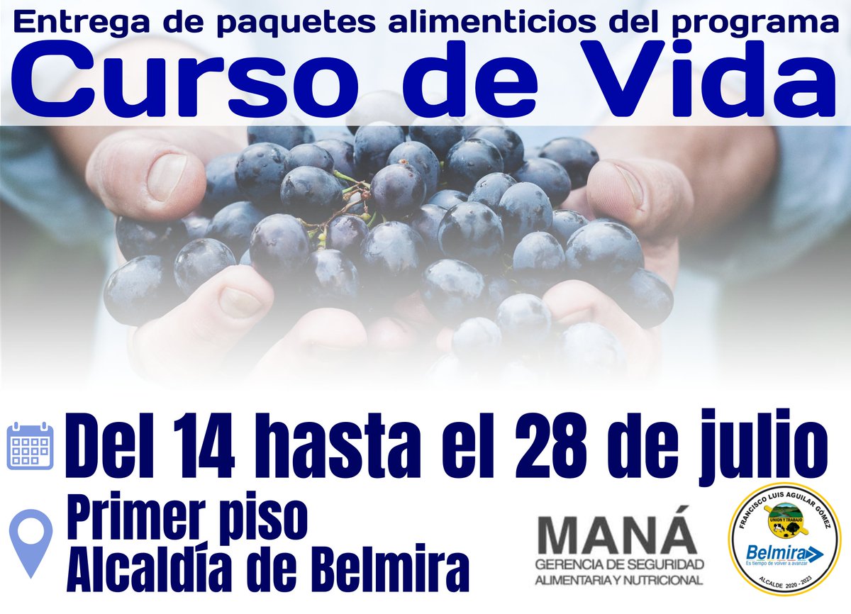 AlcaldiaBelmira's tweet photo. Si eres beneficiario del programa #CursoDeVida de @InclusionAnt, acércate en las fechas mencionadas y recibe tu complemento.
Este programa acoge a niños entre los 0 y los 5 años, adultos mayores, madres gestantes y lactantes de nuestro municipio.
@InclusionAnt
@GobAntioquia https://t.co/vep62c1Uit