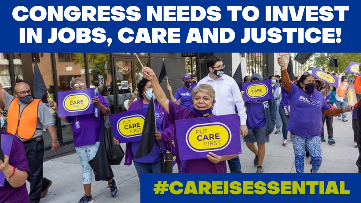 Essential workers are taking to the streets today to demand that home and community care work, and the majority women and people of color who do this work, are valued! Join us and tell Congress #CareIsEssential: seiu.co/CareIsEssentia1