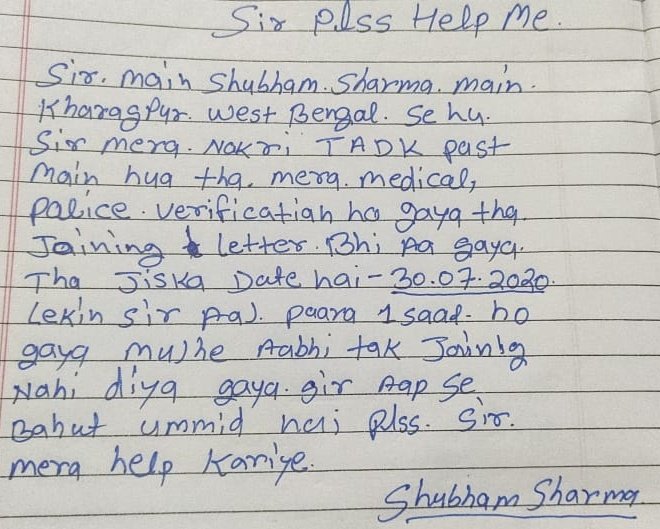 TaniaBi84994106's tweet photo. @RailMinIndia @AshwiniVaishnaw @narendramodi @PMOIndia  pls sir help this guy. He's medical, police verification everything is done even he got joining letter from railway, bt railway did not take joining , now railway put stay on this tadk post .pls help https://t.co/URUQuTiH25