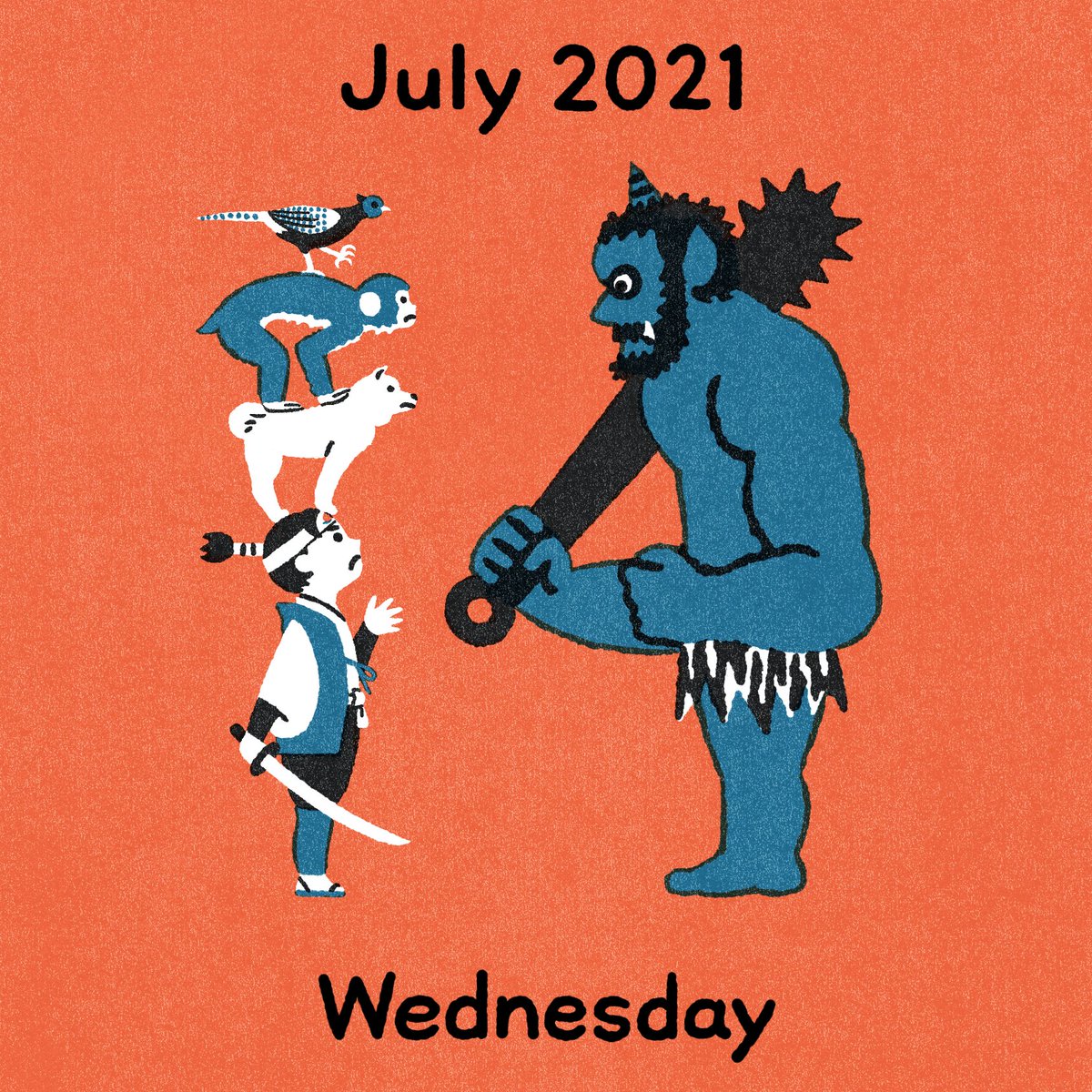 「2021年7月14日

#イラスト数字の日めくりカレンダー 」|寺山武士 Takeshi Terayamaのイラスト
