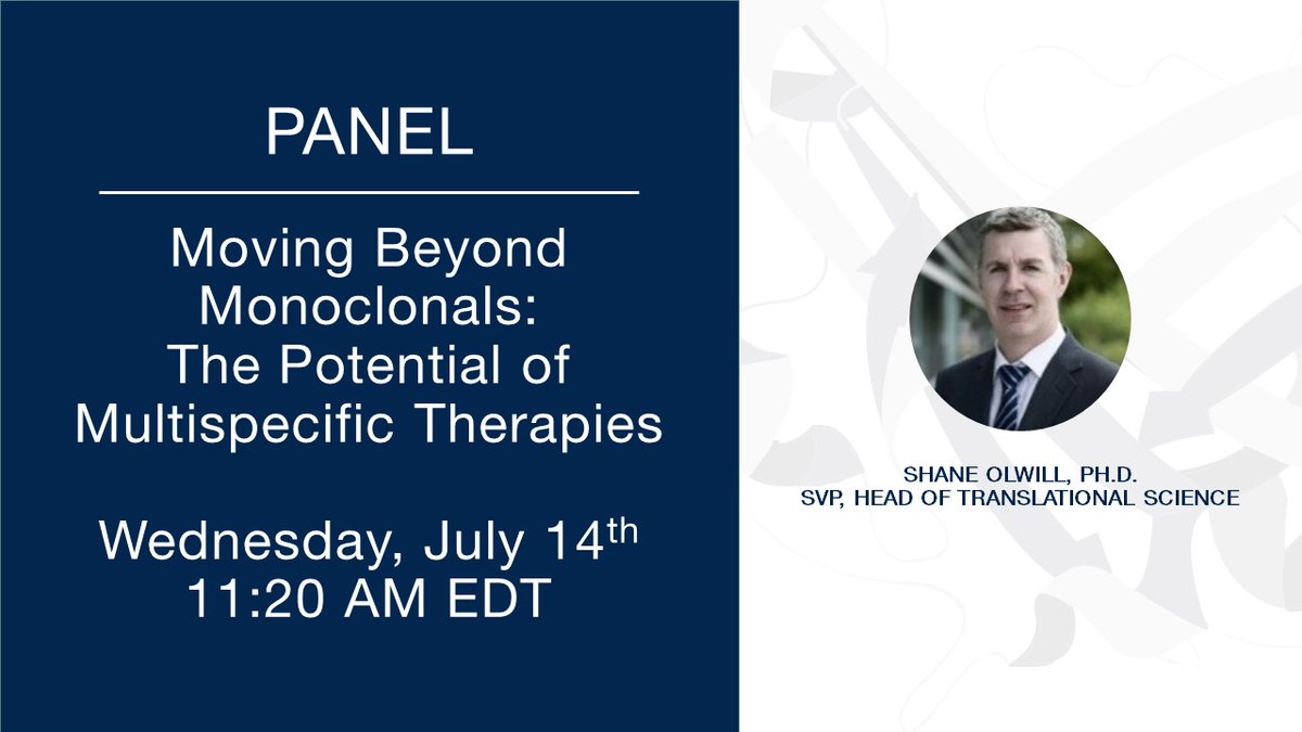 PalvellaTX's tweet photo. Tomorrow at 11:20 EDT, Dr. Shane Olwill will be participating on a panel, Moving Beyond Monoclonals: The Potential of Multispecific Therapies, at the @WilliamBlair Biotech Focus Conference. Tune in here: https://t.co/jR7GcextK8 https://t.co/KPP48D1VGS