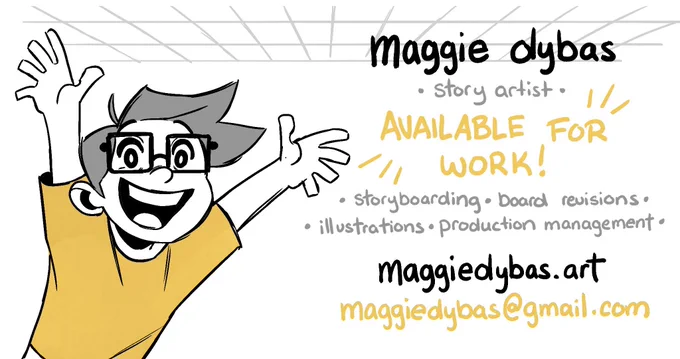 HELLO #PortfolioDay !!
My name is Maggie and I am a story artist looking for work in animation! I'm available for full-time, contract, or freelance opportunities! 
💼: https://t.co/OvPOoX0xXM
✉️: maggiedybas@gmail.com
#storyboard #animation #storyartist #illustration 