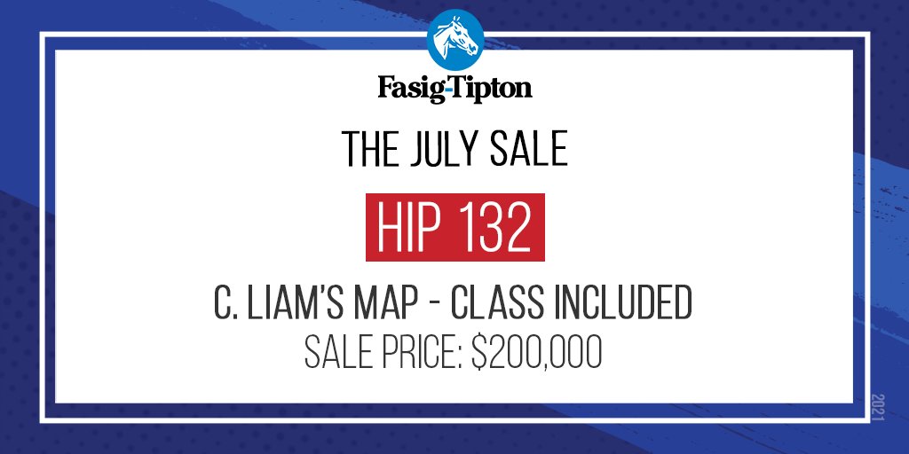 FasigTiptonCo's tweet photo. Congrats to the connections of Hip 132 c. LIAM'S MAP, sold for $200K at The July Sale!

B: Chenoweth Stables
C: @buck_pond_farm, agt
Br: Buck Pond Farm (KY)

#FasigJuly #FasigSelected @LanesEndFarms https://t.co/c7fNwQgpK2