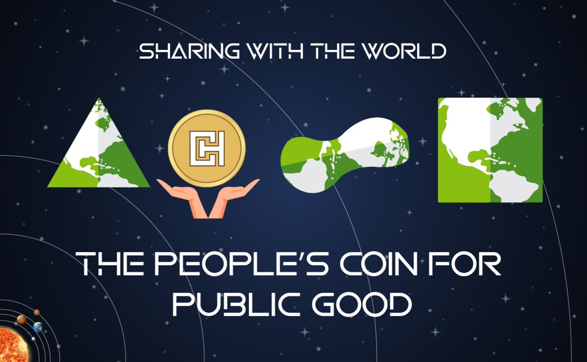 CHCoin__'s tweet photo. CREATING A WORLD WHERE EVERYONE, EVERYWHERE IS PART OF A KINDER, SHARING GLOBAL ECONOMY. THE FUTURE OF EXCHANGING VALUE. CONNECTED. UNITED. UNLIMITED. THE PEOPLE'S COIN FOR PUBLIC GOOD. #UTILITYMATTERS. LET'S GO! 🥳🚀 https://t.co/qkEulb9GUp