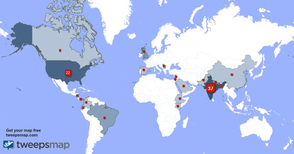 TheInfosecTees's tweet photo. My followers live in India (39%), USA(24%)... Get your map: https://t.co/FlJJZMdX8x https://t.co/aCrcxpE5NK