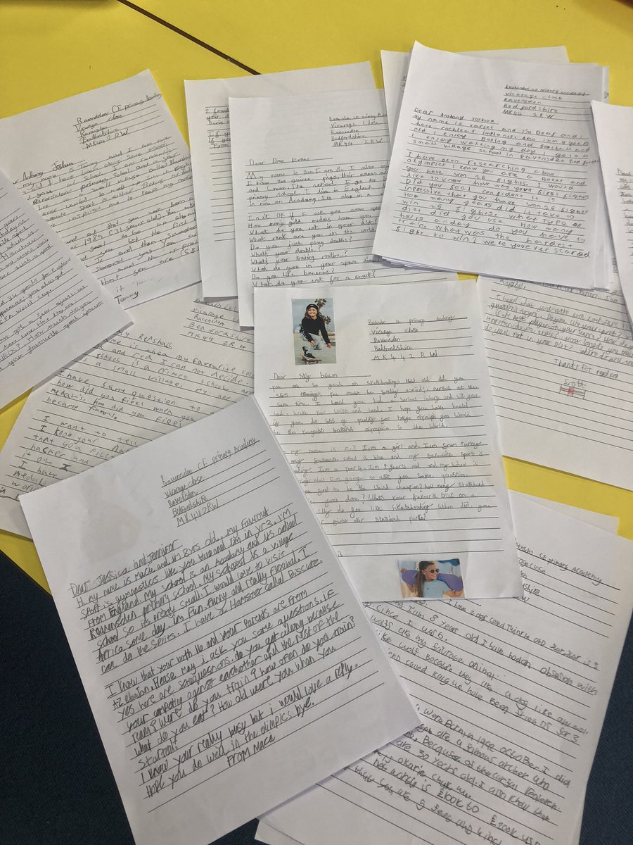 Kingfishers researched different Olympic sports and who would be representing Britain. The children decided to write a letter to their chosen Olympian - we know they will be busy training but we hope they have time to reply 🤞 <a href="/RPSRobins/">Robins Class</a> <a href="/RPSKestrels/">Kestrels Class</a> <a href="/Ravensdenhead/">A Spyropoulos Ravensden/Roxton</a> <a href="/ravensdenps/">Anna Spyropoulos</a>