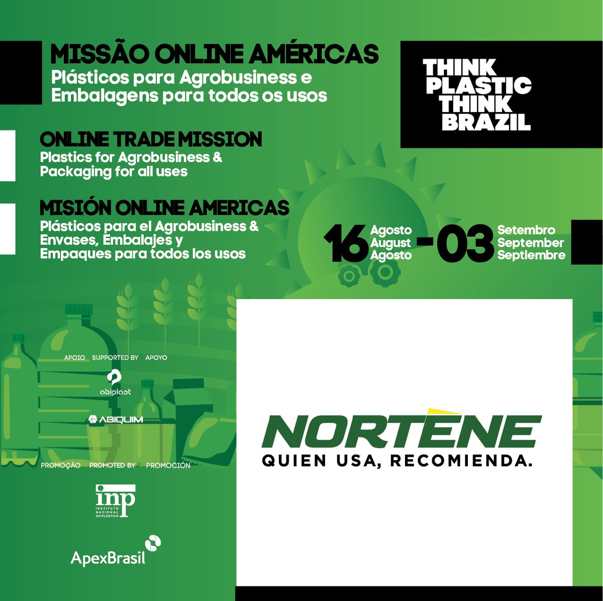 ThinkPlasticBr's tweet photo. Comprador Internacional: conheça nossas indústrias participantes
International Buyer: get to know our participant companies
Comprador internacional: conozca nuestras industrias participantes
NORTENE PLASTICOS 
https://t.co/Heie5s8niK https://t.co/s0dWfbPJ1k