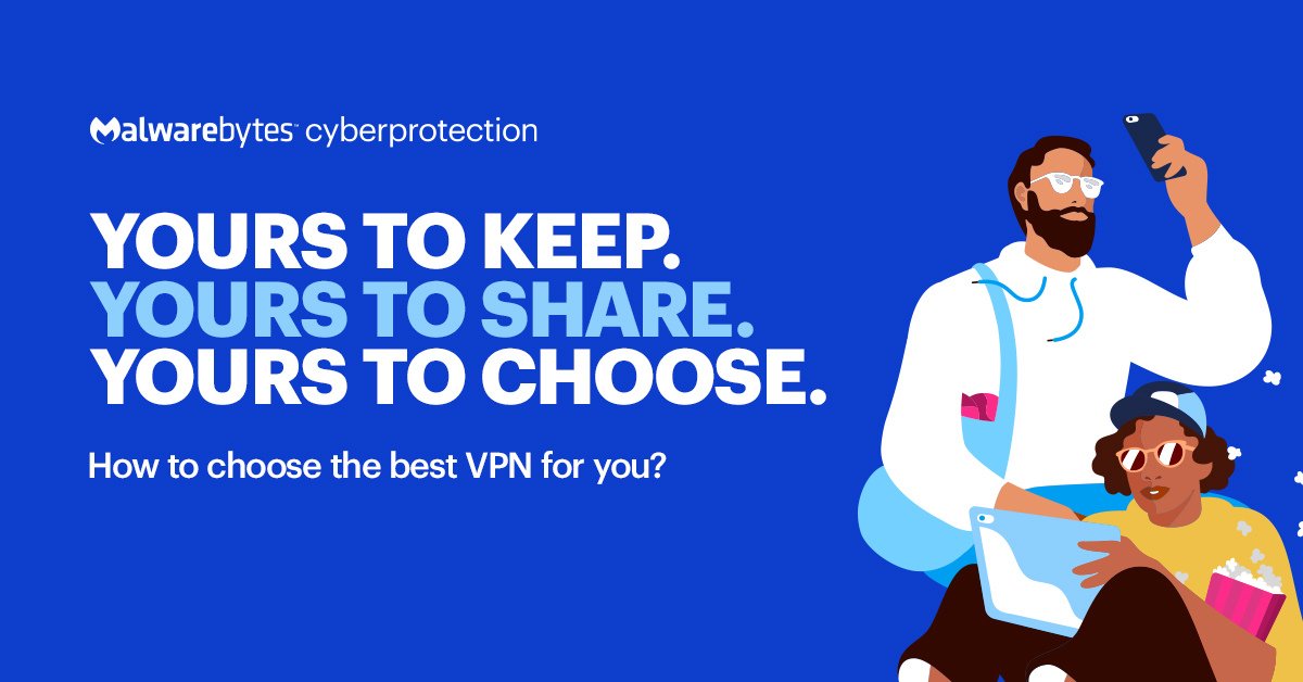Malwarebytes's tweet photo. Privacy matters. Learn how a #VPN, like #MalwarebytesPrivacy can help. See all the benefits here: https://t.co/CRfB0RCPuU https://t.co/mhJSukb9lb
